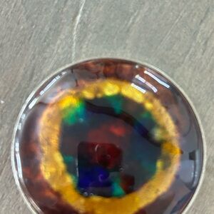 Cute multi color pin. 2 inches across